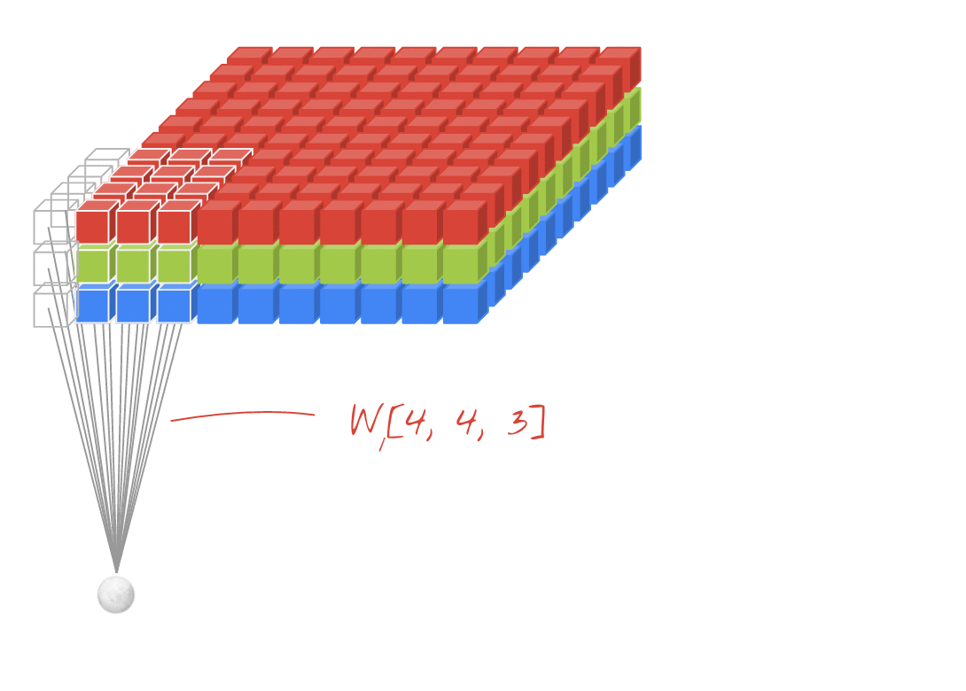 Animated visualization of a convolutional neural network applying filters to an input image